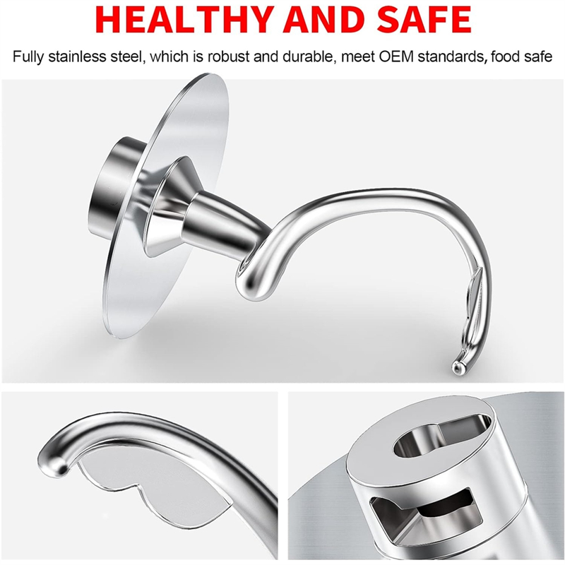 Stand Mixer Bowl - Stainless Steel Spiral Dough Hook For