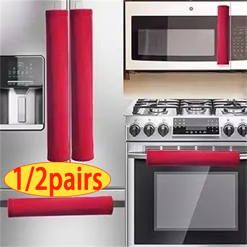 Kitchen Appliances Red Knobs - 2Pcs/Set Refrigerator Door Handle Cover Kitchen