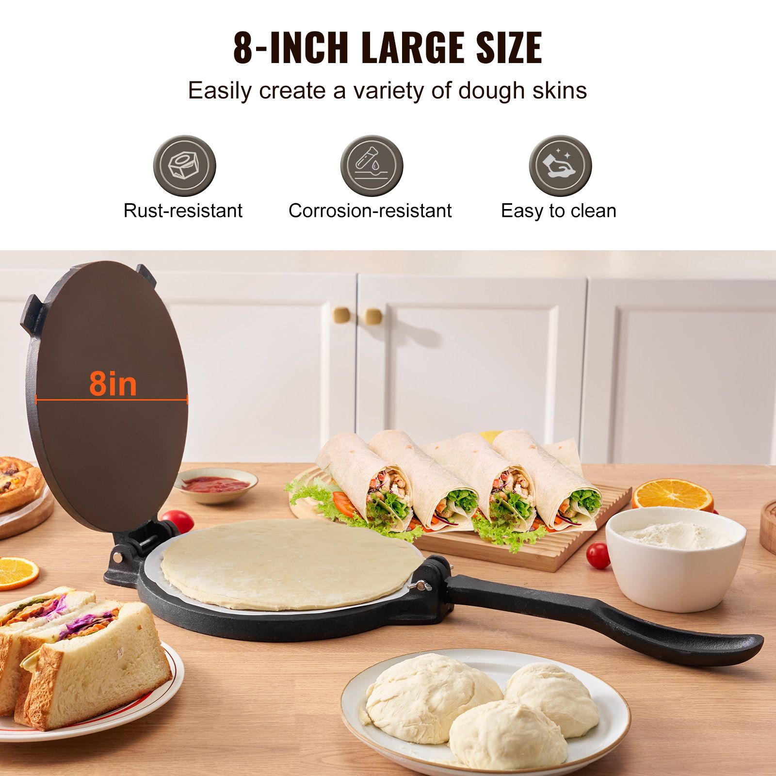 Tortilla Press, 8 Inch Tortill - Tortilla Press Cast 评论和价格